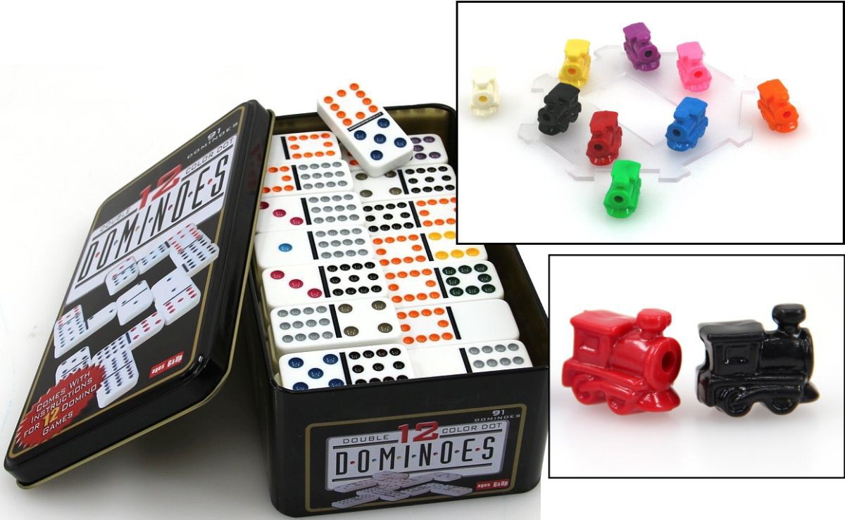 double 12 dominoes mexican train set